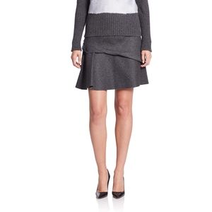 Grey - Asymmetrical Felted Wool Skirt